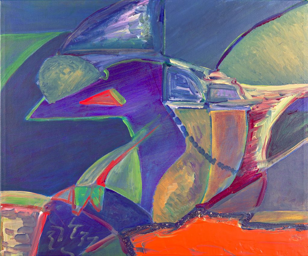 Untitled, 2019, acrylic and gold leaf on canvas by British artist Michael Butler