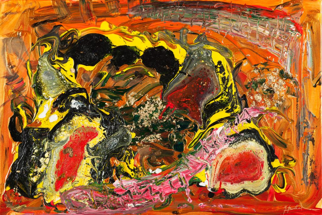 Blood, Death & Gold, 2011, Mixed Mediums on Canvas by British artist Michael Butler