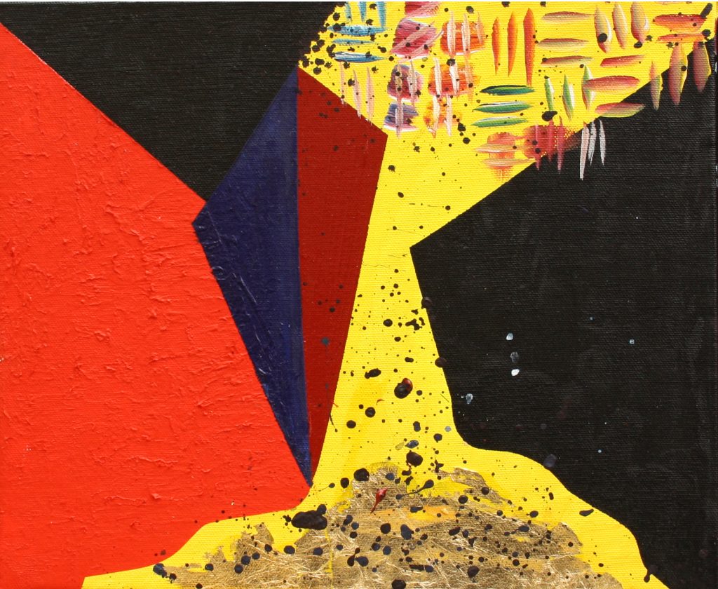 Kingdom of Kush, 2015, Acrylic and Gold Leaf on Canvas by British artist Michael Butler