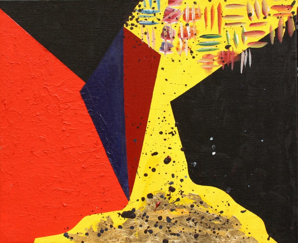 Kingdom of Kush, 2015, Acrylic and Gold Leaf on Canvas by British artist Michael Butler