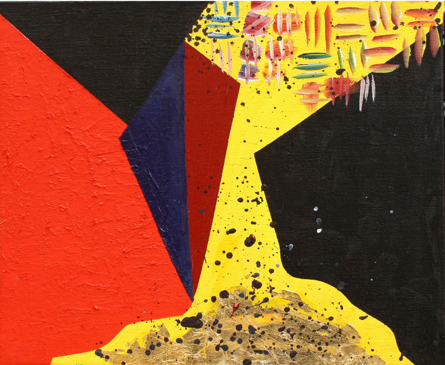Kingdom of Kush, 2015, Acrylic and Gold Leaf on Canvas by British artist Michael Butler
