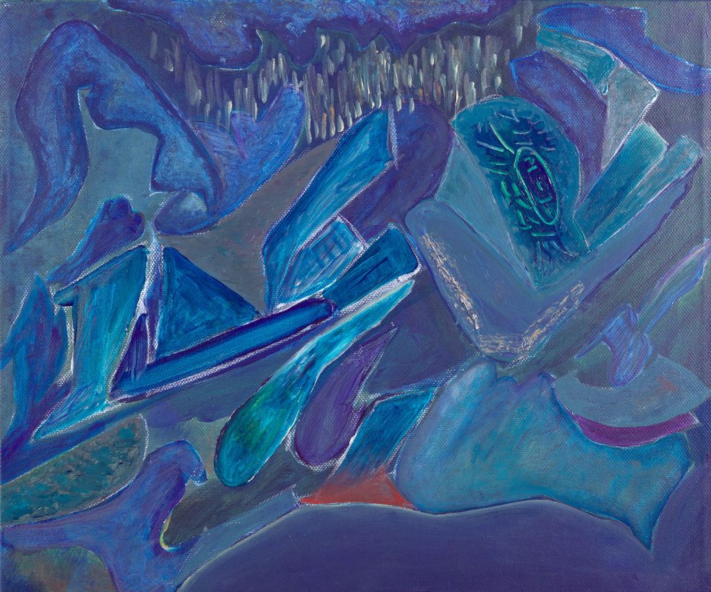 Untitled, 2019, acrylic and gold leaf on canvas by British artist Michael Butler