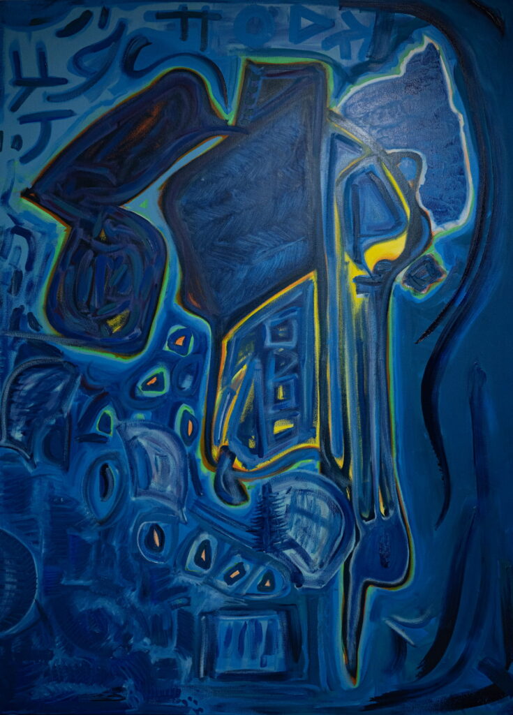 Blue Drip , 2024, Oil on Canvas by British artist Michael Butler