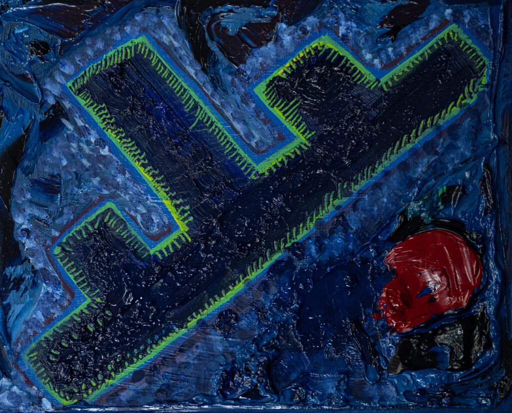 Brilliant Blues, 2024, Oil on Canvas by British artist Michael Butler