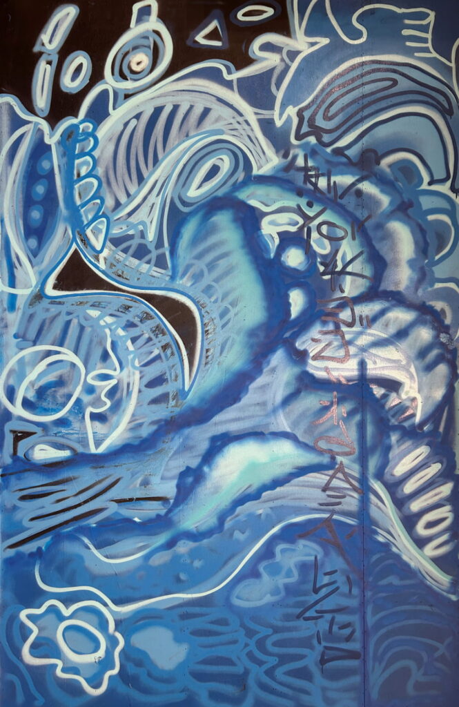 Manic , 2025, Spray paint on board by British artist Michael Butler