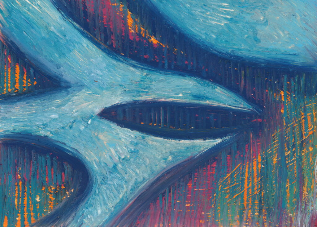 Oil Pastel on paper 2, 2024 by British artist Michael Butler