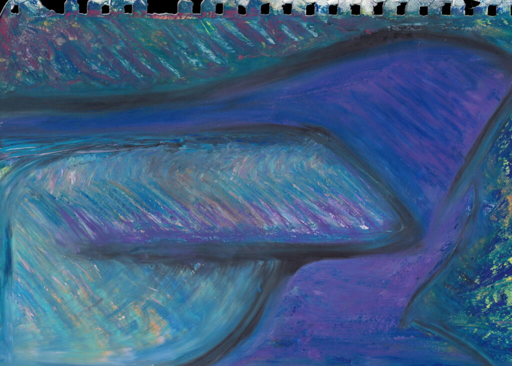 Oil Pastel on paper 3, 2024 by British artist Michael Butler