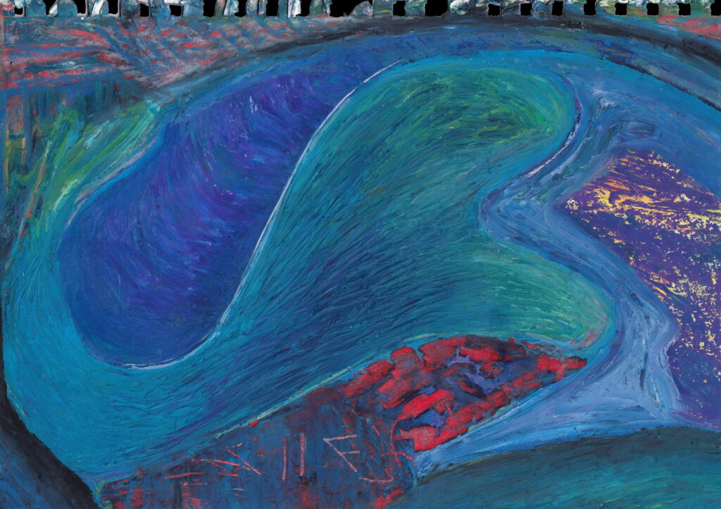 Oil Pastel on paper 4, 2024 by British artist Michael Butler