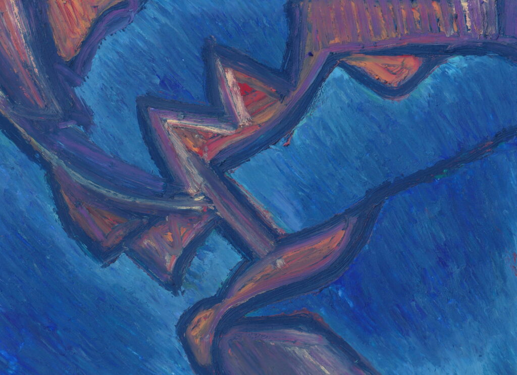 Oil Pastel on paper 7, 2024 by British artist Michael Butler